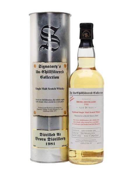 Single malt whisky Brora sig uncf col with metal case