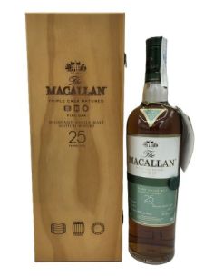 Whisky single malt the macallan 25 yo fine oak caixa de fusta