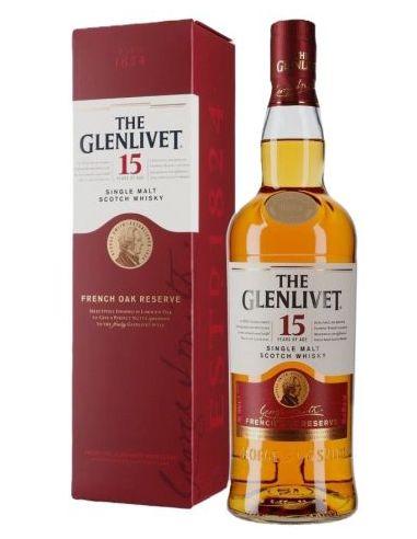 Single malt whisky The Glenlivet 15 yo with gift box