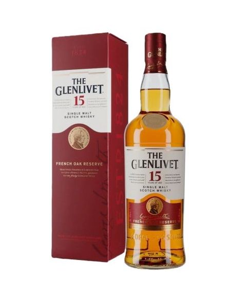 Single malt whisky The Glenlivet 15 yo with gift box