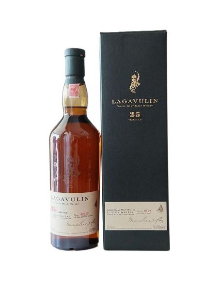 Single malt whisky Lagavulin 25 years old cask st with case