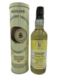 Single malt whisky Convalmore sig 20 and 1981 in a metal case