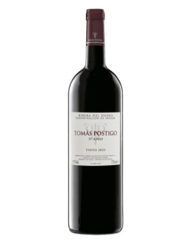 Botella de vino Ribera de Duero TOMAS POSTIGO 3ER AÑO TINTO