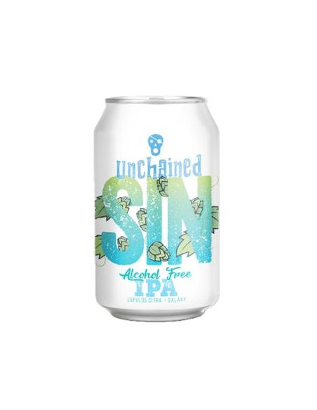 Lata cerveza catalana LA PIRATA UNCHAINED IPA SIN ALCOHOL 33 CL