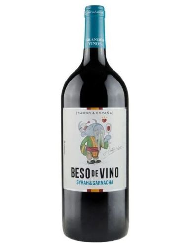 Botella vino Cariñena BESO DE VINO SYRAH GARNACHA MAGNUM TINTO