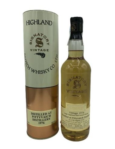 Botella whisky single malt PITTYVAICH SIG 26 YO 1976 ESTUCHE METÁLICO