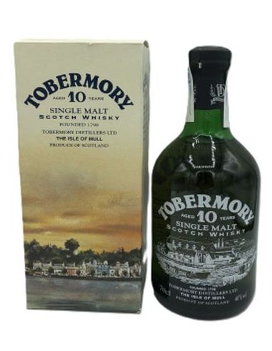 Botella whisky single malt TOBERMORY 10 AÑOS CON ESTUCHE