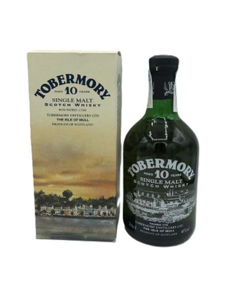 Botella whisky single malt TOBERMORY 10 AÑOS CON ESTUCHE