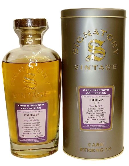 Botella whisky single malt INVERLEVEN 1977 SIG CASK ST COL ESTUCHE METALICO