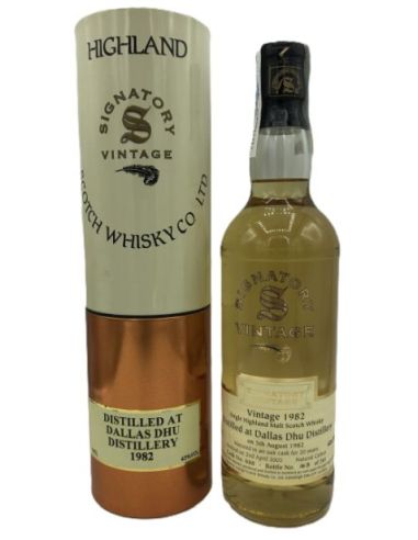 Botella whisky single malt DALLAS DHU SIGNATORY ESTUCHE METALICO