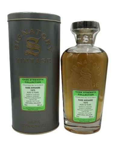 Botella whisky single malt RARE AYRSHIRE SIG CASK ST COL 1975 ESTUCHE METALICO