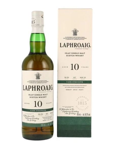 Botella whisky single malt LAPHROAIG 10 YO CASK CASK STRENGTH BATCH 17