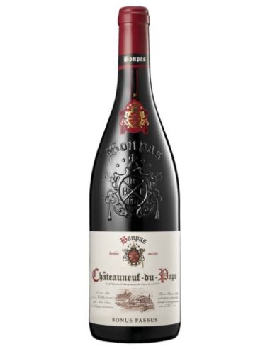 Botella vino Francia BONUS PASSUS BONPAS CHATEAUNEUF-DU-PAPE TINTO