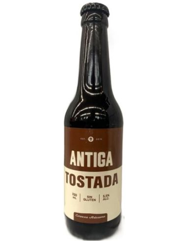 Botella cerveza ANTIGA TOSTADA AMBER SIN GLUTEN 33 CL